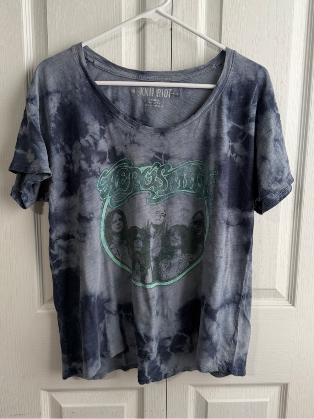 Knit Riot Aerosmith tie dye short sleeve band tee size XS